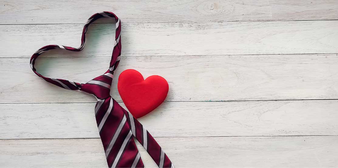 photo of a tie and a heart